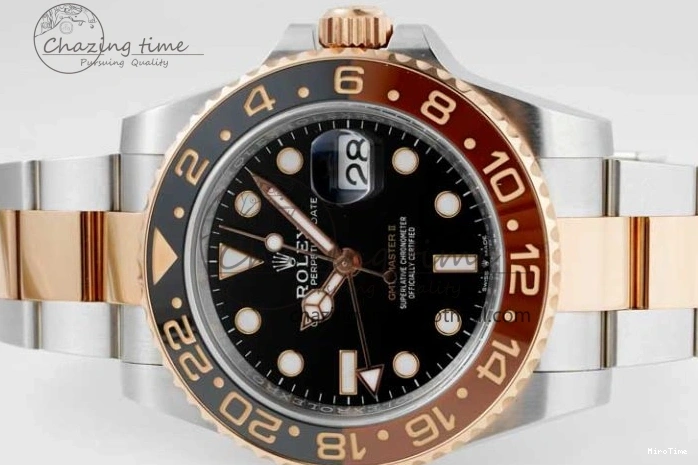 MiroTime 0420 Durable GMT-Master II 126711 CHNR Black Brown Ceramic Clean Factory 1:1 Best Edition on SS RG Bracelet VR 2108